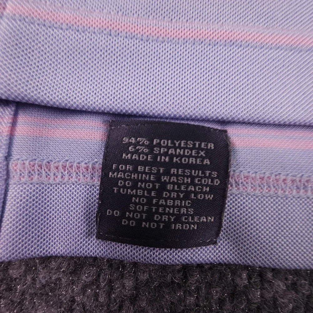 Turtleson‎ Polo Shirt Mens XL Lavender Pink Striped Vesper Golf Performance Flex